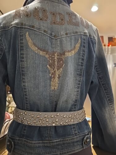 Rhinestones Belt Bling Cowboy Studded Leather Diamond Belt Baby Blue. Unisex. - Picture 7 of 10