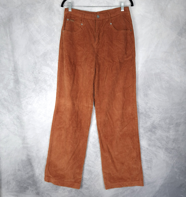 Vintage Corduroy Pants Womens 9 Rust Brown High Waist Straight Leg