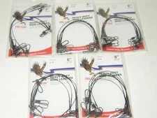 30 BLACK EAGLE CLAW 6" WIRE LEADERS 6 TO A PACKAGE 20 LB TEST 5 PACKAGES