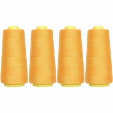 4 BIG CONES OLD GOLD SEWING THREAD 2750 YD TEX 27 40S/2-THREADART