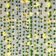 Fake Vines for Room Decor(12 Pack 84 Ft),With CE Certified 80 LED String Lights,