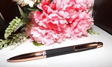 2 in 1 Black / Rose Gold Metal Soft Touch Ballpoint Pen and Stylus HIGH QUALITY