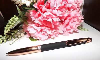 2 in 1 Black / Rose Gold Metal Soft Touch Ballpoint Pen and Stylus HIGH QUALITY