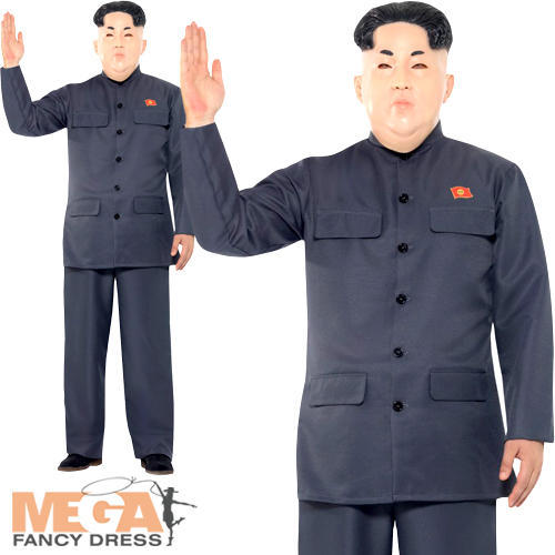 Kim Jong Un Mens Fancy Dress North Korean President Dictator Adults Costume New - Picture 1 of 6