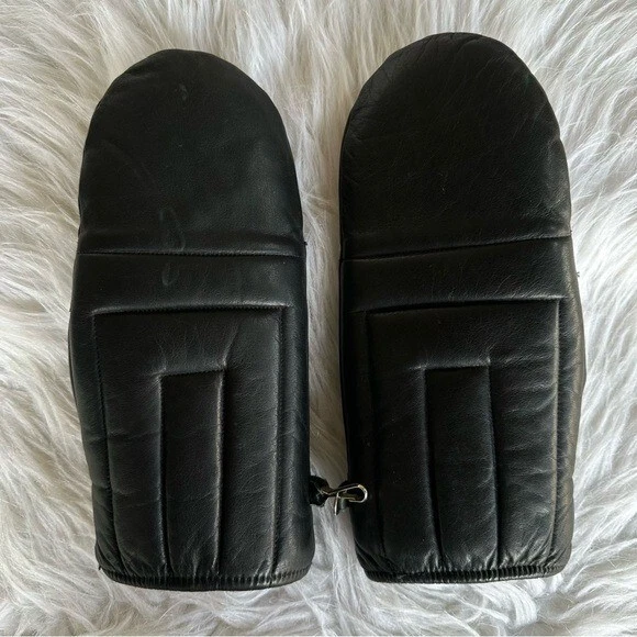 Grandoe Gloves Mittens Black Leather Foam Fleece Lining Outdoor Men Size Medium - Image 4 of 4