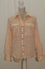 WILLIAM RAST Dalila Plaid Cotton Shirt Peach Parfait Walnut Grove Ging S