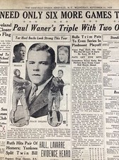Ashville NC Newspaper Sept 11, 1929 Baseball Babe Ruth UNC Tar Heel Want Ads