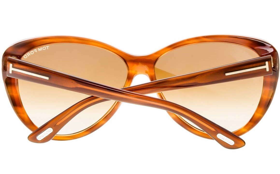 Tom Ford Malin Sunglasses Light Havana Brown Gradient Lens 
