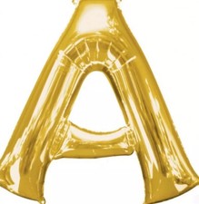 34 Inch Large Gold Letter A Balloon Helium Foil
