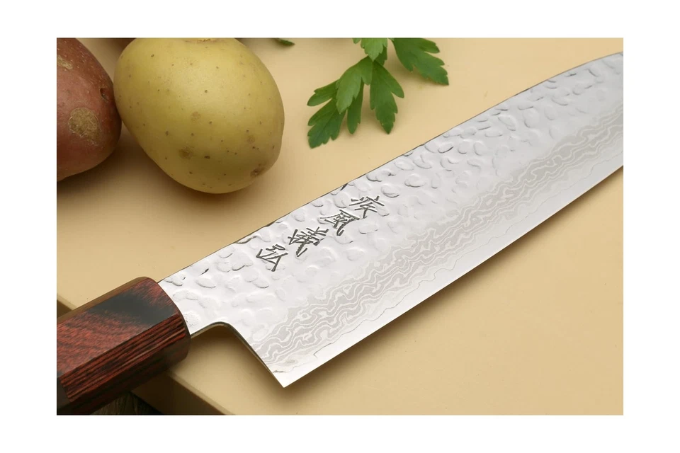 Yoshihiro VG10 46 Capas Martillado Damasco Santoku Chef Japonés Multiusos... Foto 4 de 4
