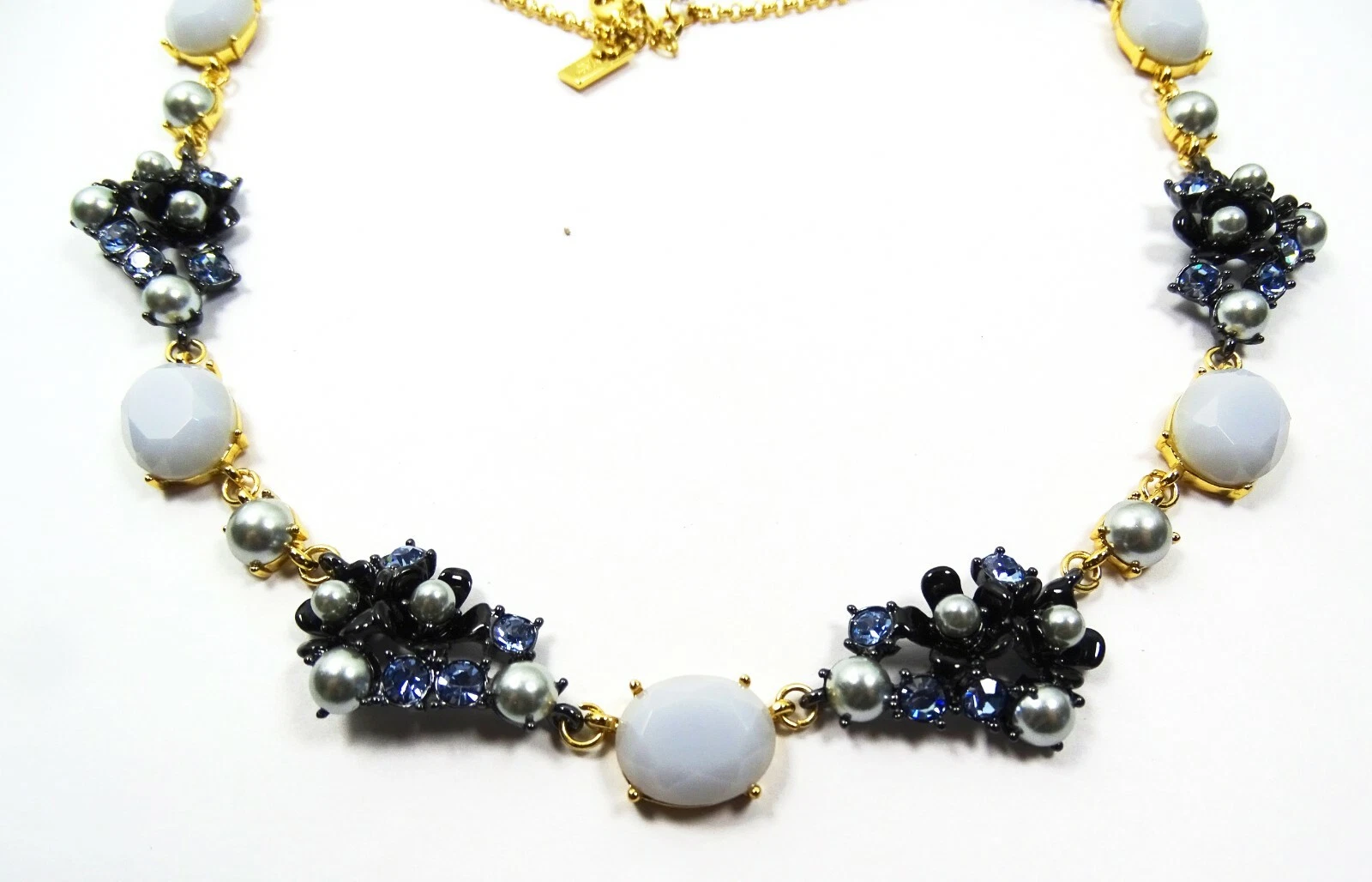 Collana di perle finte placcate oro KATE SPADE cristallo multicolore