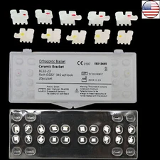 US Dental Orthodontic Ceramic White Clear Brackets Brace MBT 022 3 4 5 Hooks