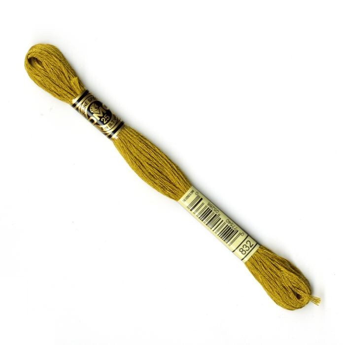 DMC 8 METER STRANDED COTTON CROSS STITCH THREAD DMC 832 GOLDEN OLIVE