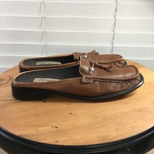 Brighton Womens Jamie Clog Mule Size 9M Brown Leather Slip On Mule Tassel Brazil