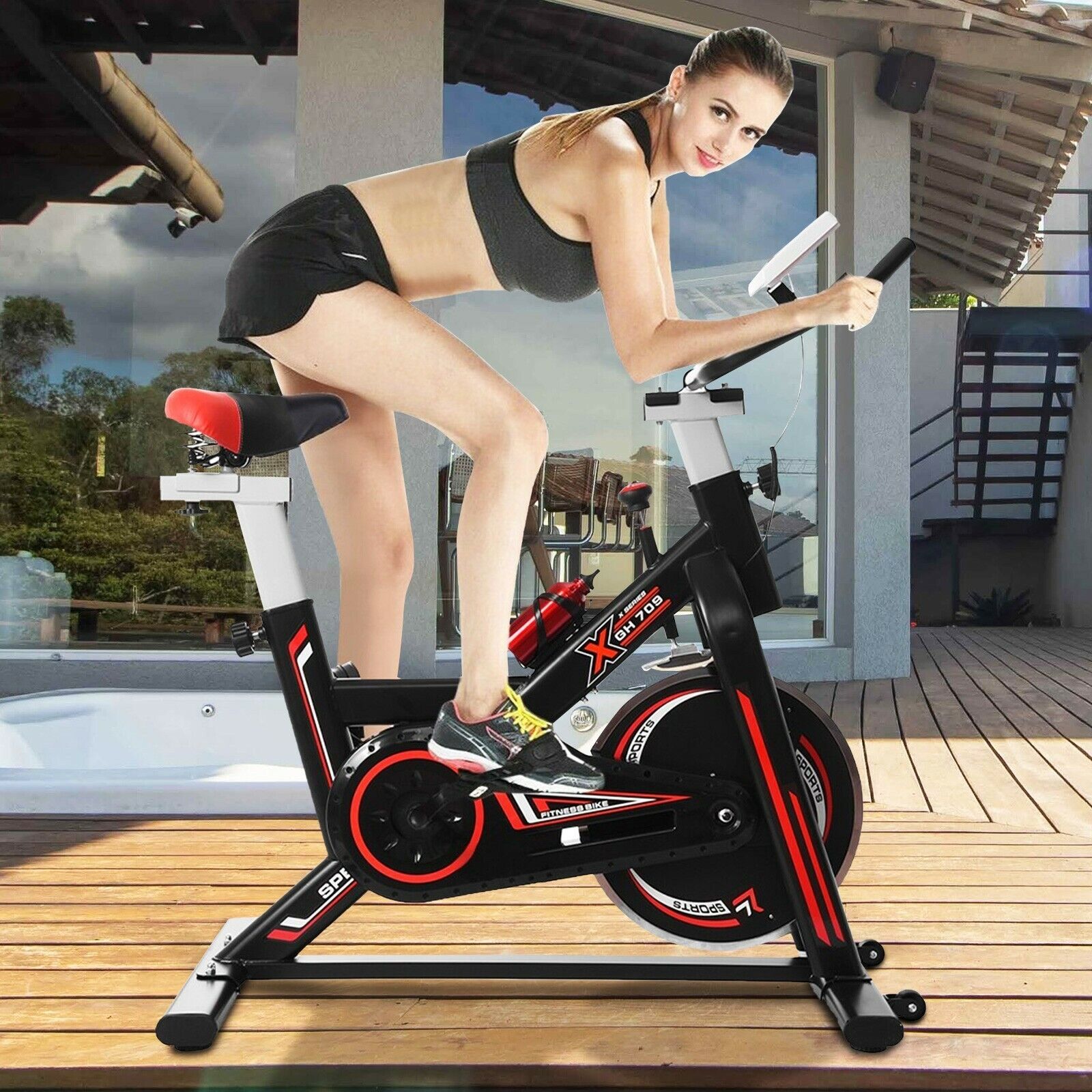 Exercise Bike Indoor Cycling Bicycle Stationary w/LCD Display Home Cardio Gym US