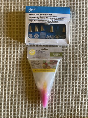 Ateco 8 Piece Cake Decorating Set, Disposable Pastry Bags