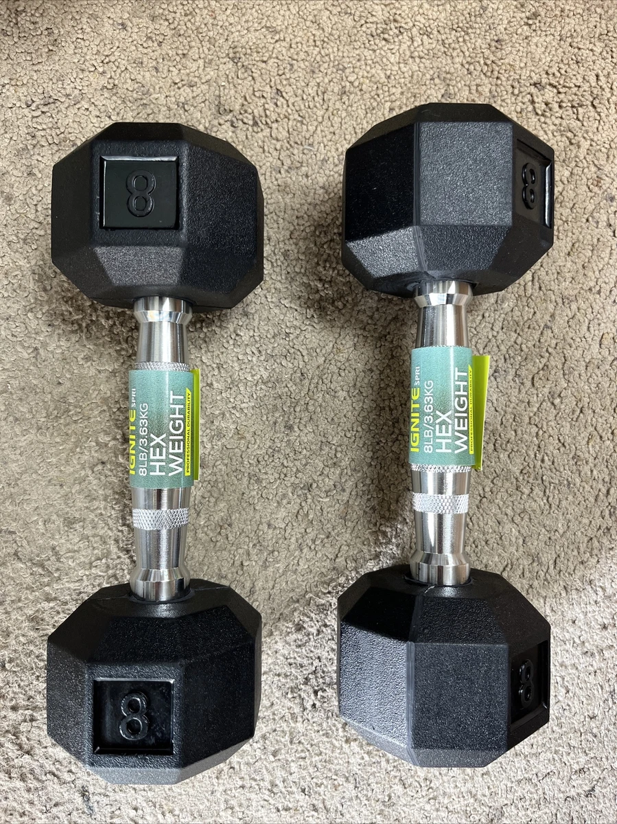 Ignite by SPRI Chrome 8lb Dumbbell PAIR eBay