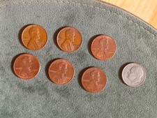 Lot de sept monais US one cent