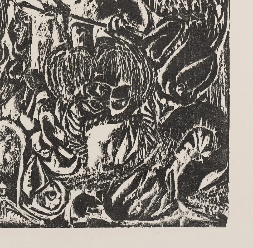 Abstraktes Urwaldstück. Dynamisches Gebilde, Holzschnitt Unbekannt (20.Jhd) - Bild 3 von 4