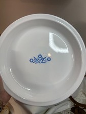 Vintage Corning Ware P-309 9 Inch Pie Plate Blue Floral Flowers Made in USA
