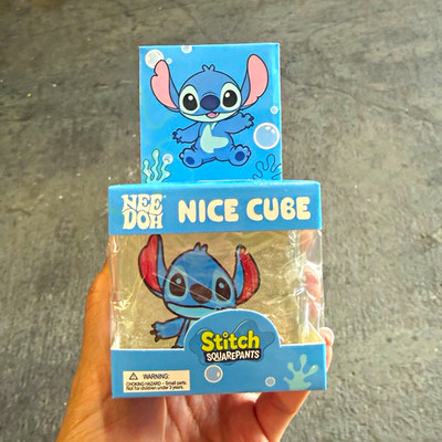 Nee Doh Nice Cube Disney Lilo & Stitch Squeeze Toy Clear Blue Ages 3+