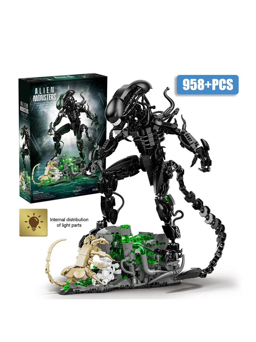 958PCS MOC Alien Monster Building Blocks DIY Figure Model Kit Toy Gift for kids