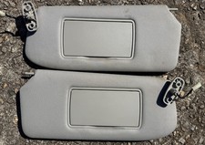 2007-2012 Nissan Sentra Driver Passenger Side Lighted Sun Visors Gray Oem