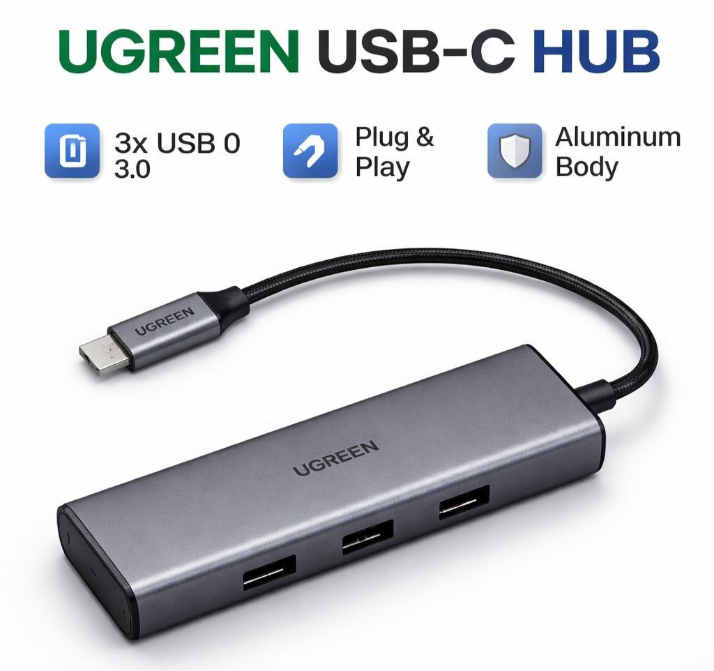 UGREEN 6-in-1 USB-C Hub Adapter | HDMI 4K | Ethernet | 100W PD | NEW SEALED