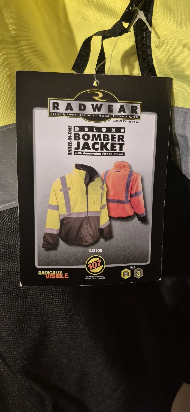 RADWEAR THREE-IN ONE DELUXE BOMBER JACKET W REMOVABLE FLEECE Liner 3xl brand new - product detail image 14