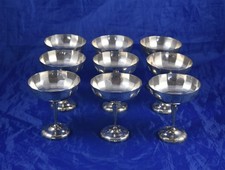 9 Art Deco Dessertschale Eisschalen mit Kelch versilbert 20er 40er Jahre gepunzt