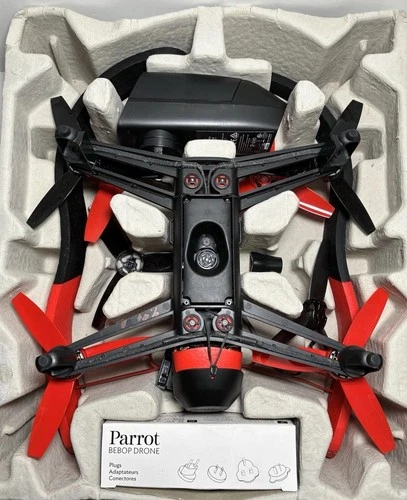 Parrot BeBop 14 MP Camera Drone - Red • 2 Batteries Parts/Repair Only