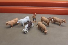 Vintage Britains Ltd England Plastic Farm Animal Figures Lot of 7 1970's-80's