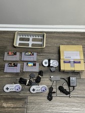 Original Super Nintendo SNES Console Bundle Lot 4 Games Authentic Tested