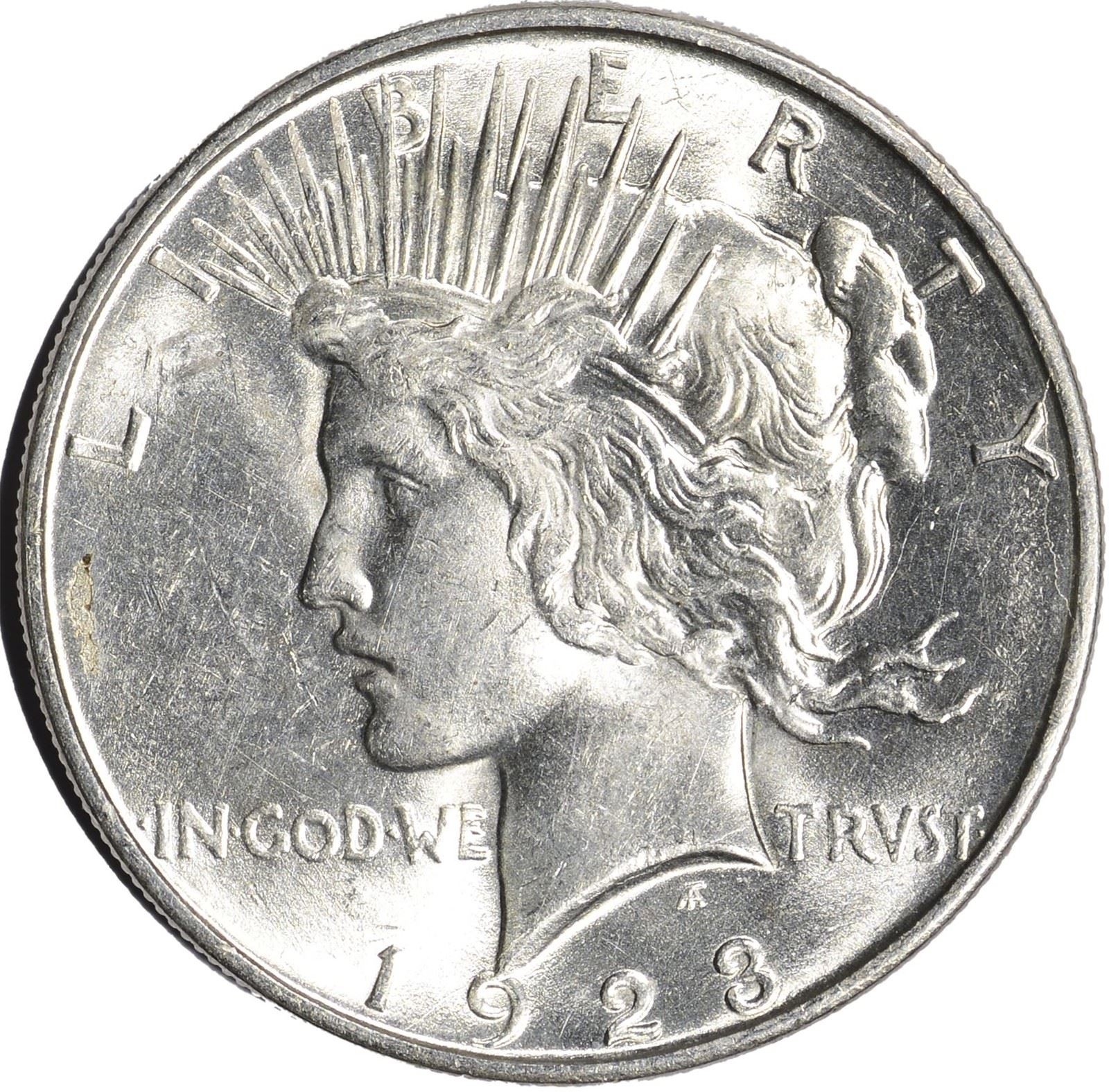 1923 D US Peace Silver Dollar $1 - AU