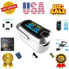 OLED Finger Pulse Oximeter, O2 Meter, Dual Color White/Silver