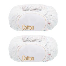 100 Cotton Yarn, 2 Packages of 100g/3.53oz Per Skein 50g/137yards /Colorful Dot