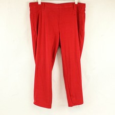 Faded Glory Red Pull-On Cropped Pants Women's XL 16-18