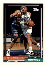 ALONZO MOURNING ~ 1992-93 Topps Basketball Rookie Card RC #393
