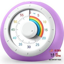 Pink 60-Minute Silent Timer for Kids - Visual Timer for Classroom, Home