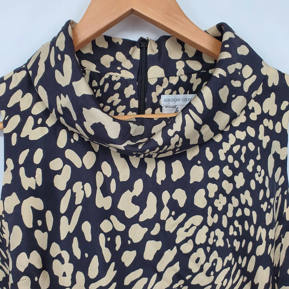 Blusa Milly of New York Mujer 100% Seda Estampado Animal Dinero Antiguo Talla 6 Atemporal Foto 4 de 4