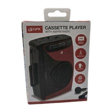 GPX CAS337B - Portable Cassette Player Compatible With Headphone Black/Red