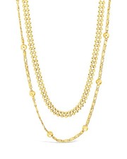 Layered Beaded Chain Necklace