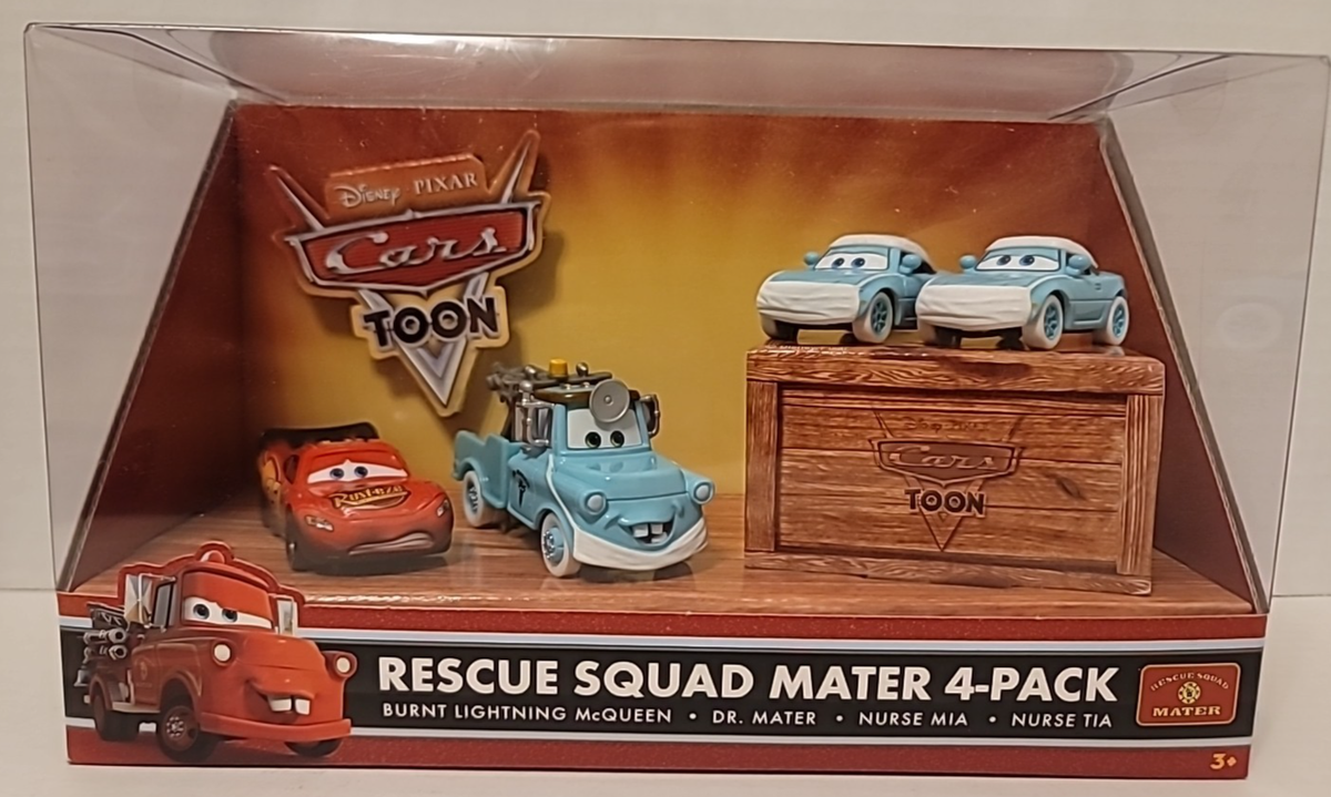 Disney Pixar Cars TOON RESCUE SQUAD MATER 4-PACK NIP | eBay