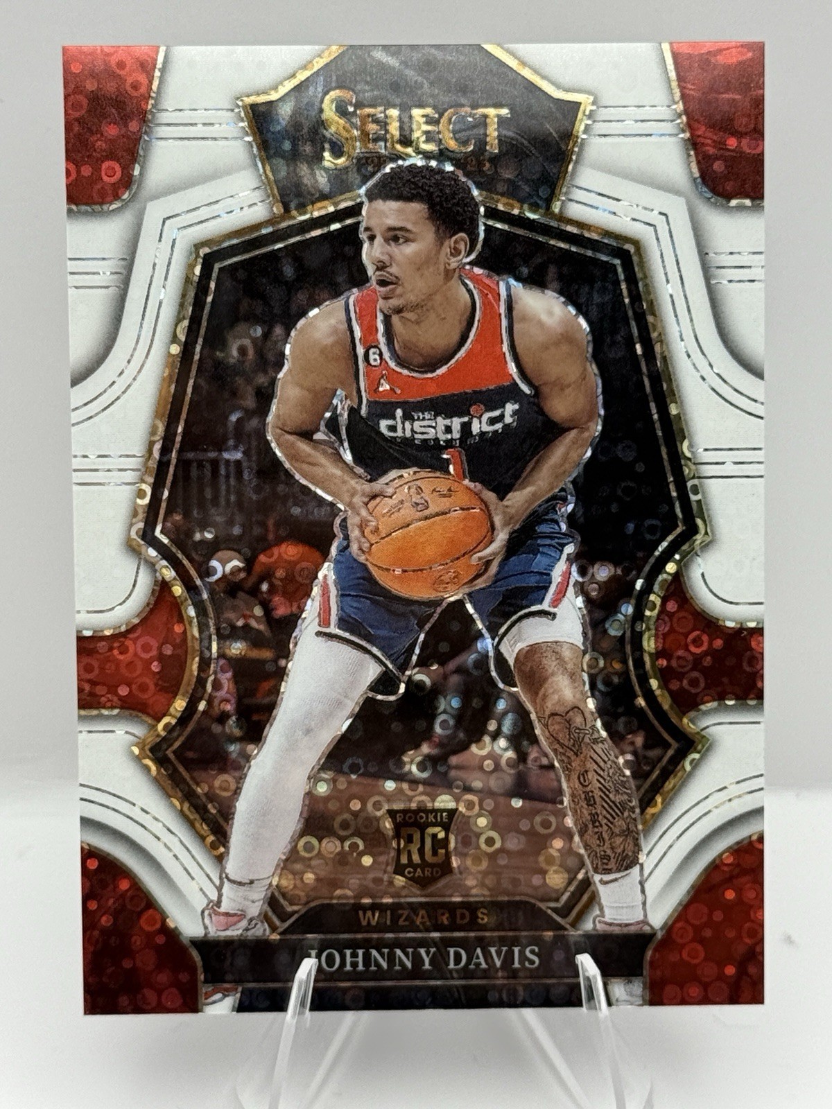2022-23 Select Premier Level White Disco Rookie Card Johnny Davis /75 Wizards RC