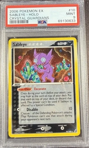 2006 Pokémon EX Crystal Guardians 10 Sableye Holo PSA 9 Mint