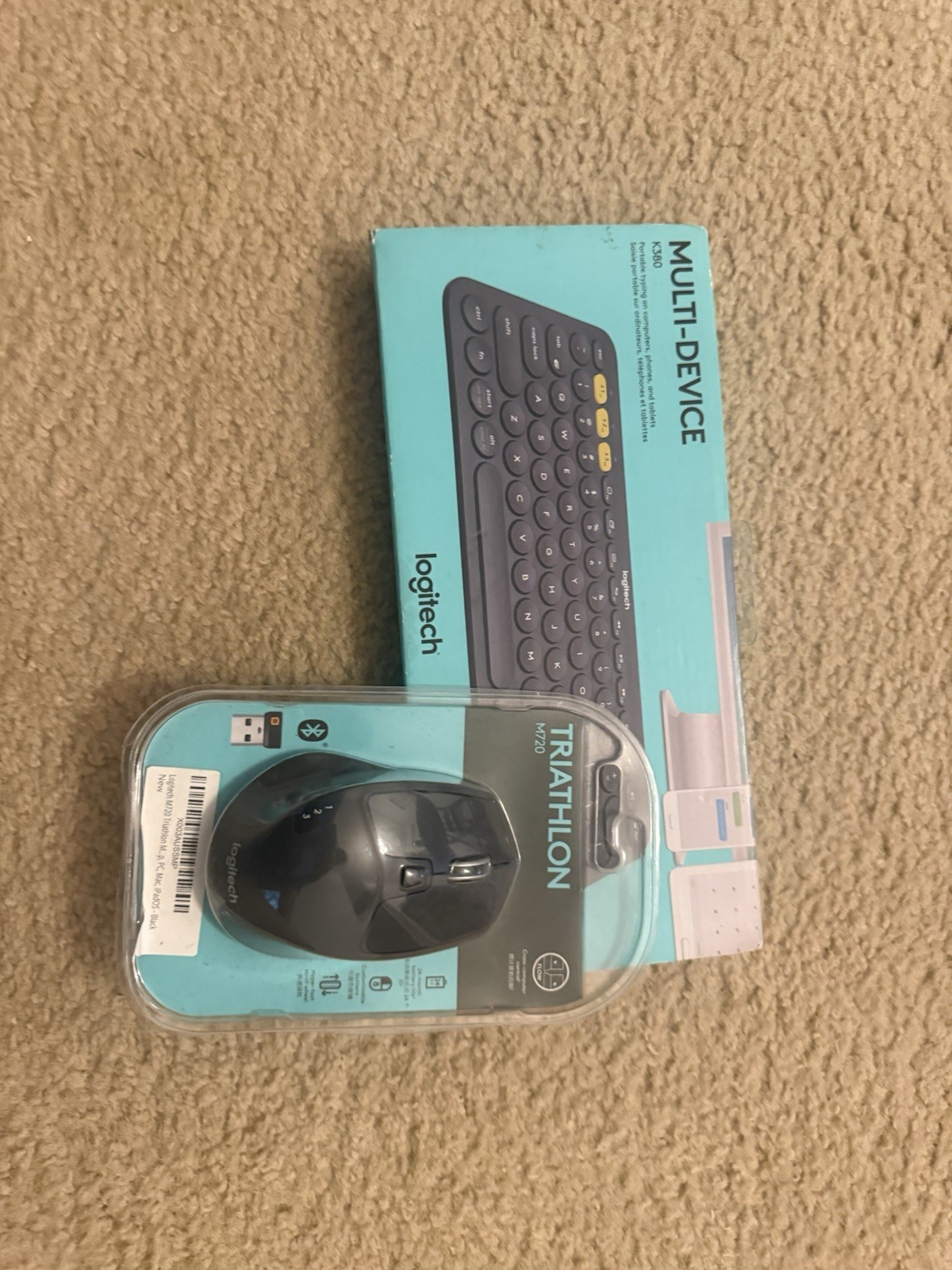 Logitech K380 Keyboard & M720 Triathlon Mouse Bluetooth Black Multi-Device