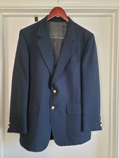 VTG Rothschild's Navy Blazer 40R Gold Crest Buttons Made in USA Sport Coat