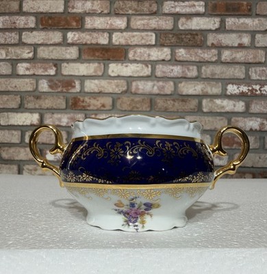 Vintage Reichenbach ''Echt Kobalt'' Sugar Bowl, German Democratic Republic