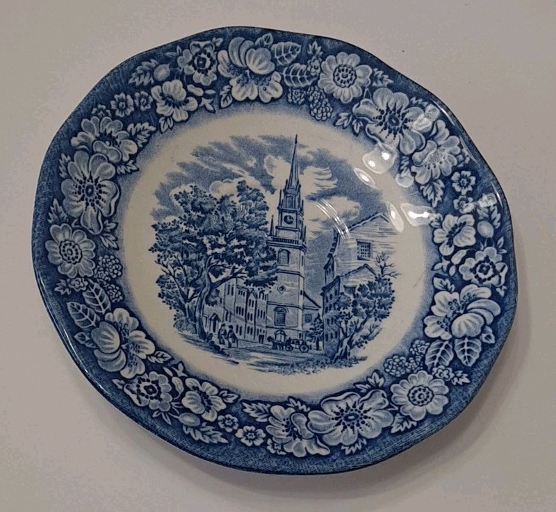 Liberty Blue Historic Colonial Scenes Old North Church Saucer 5.75"