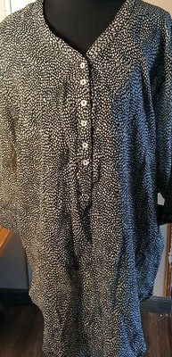 Galeries Lafayette Womens Tunic Black And Gold Size S/M Sheer NWT 
